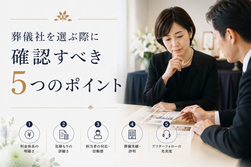 葬儀社を選ぶ際に確認すべき5つのポイント