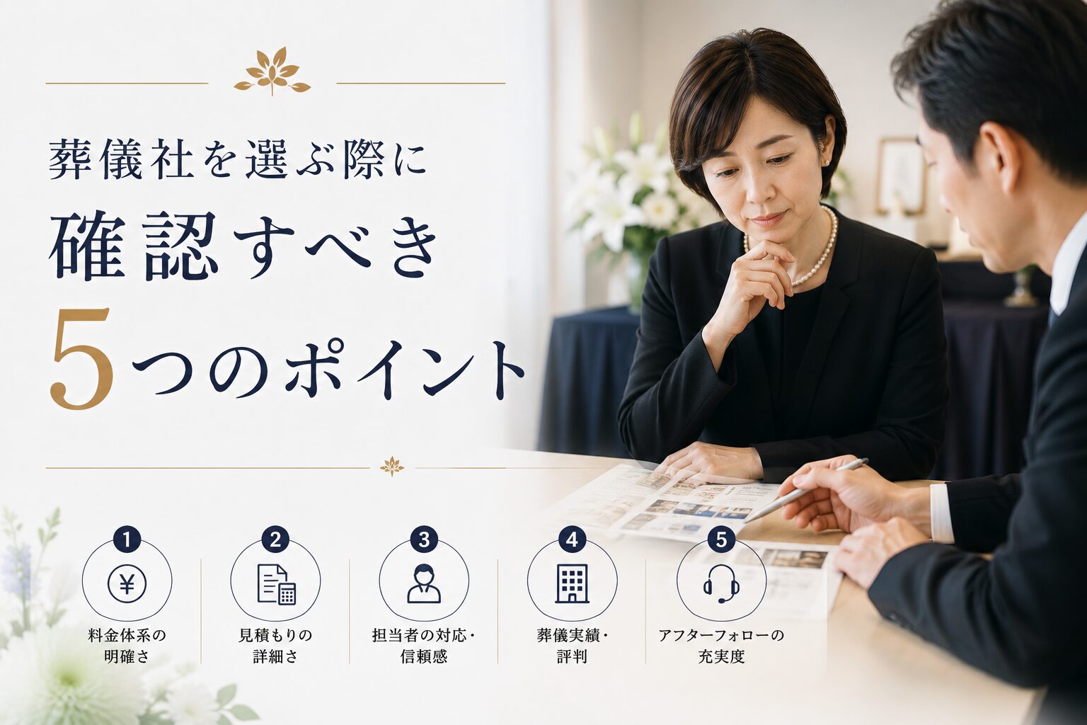 葬儀社を選ぶ際に確認すべき5つのポイント