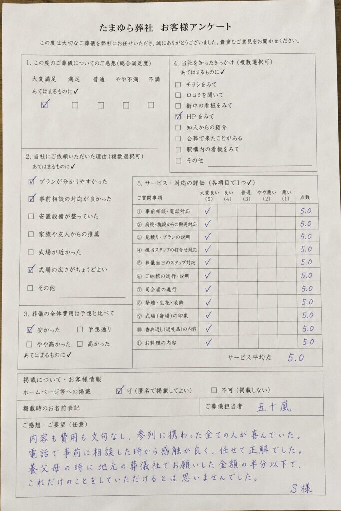 お客様アンケート