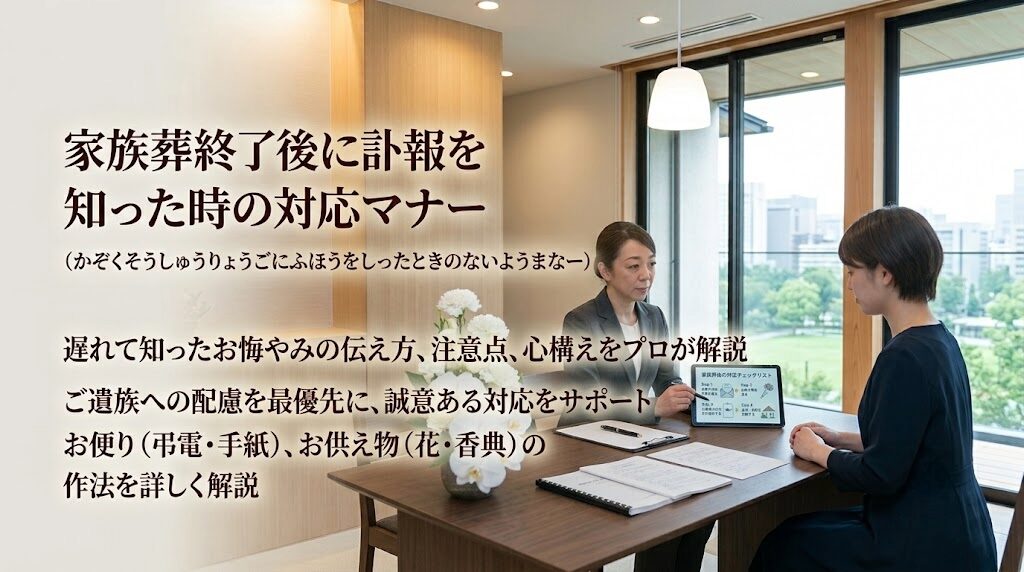 家族葬終了後に訃報を知った時の対応マナー