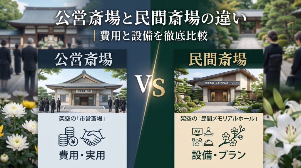 公営斎場と民間斎場の違い|費用と設備を比較