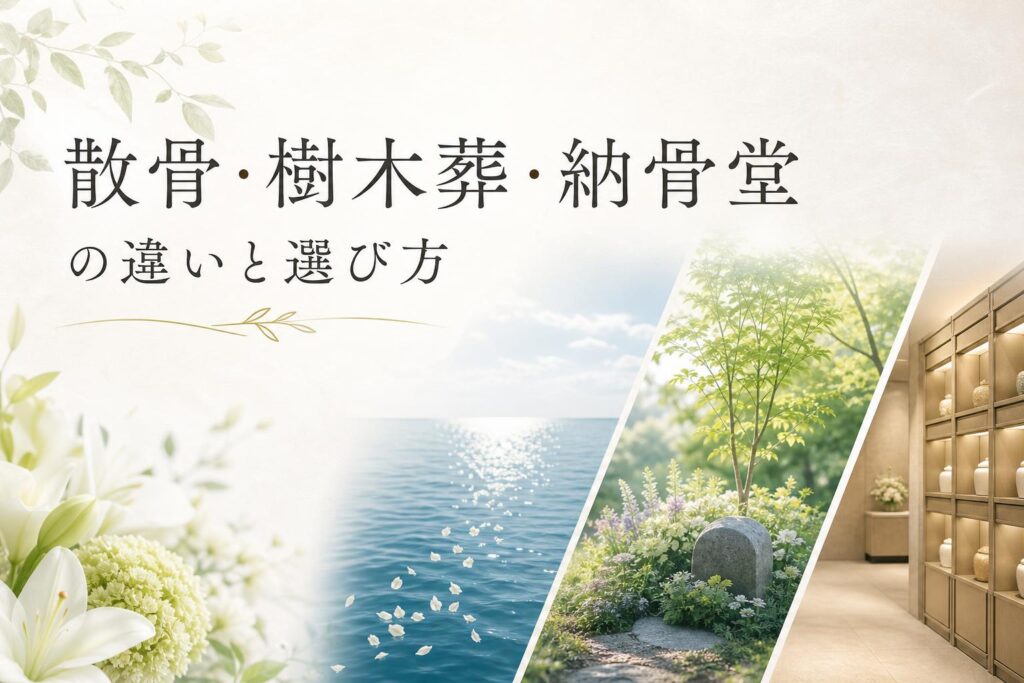 散骨・樹木葬・納骨堂の違いと選び方