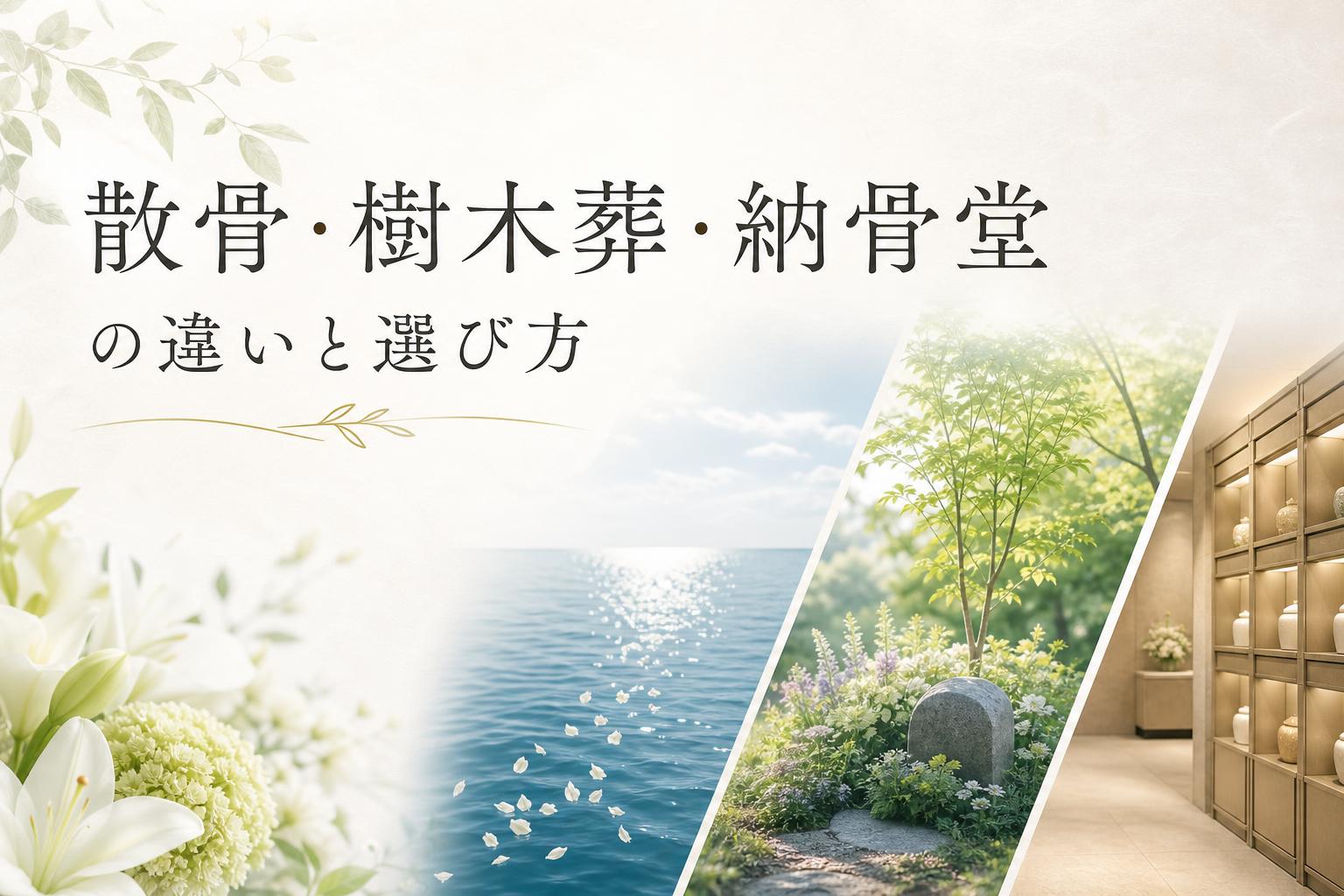 散骨・樹木葬・納骨堂の違いと選び方