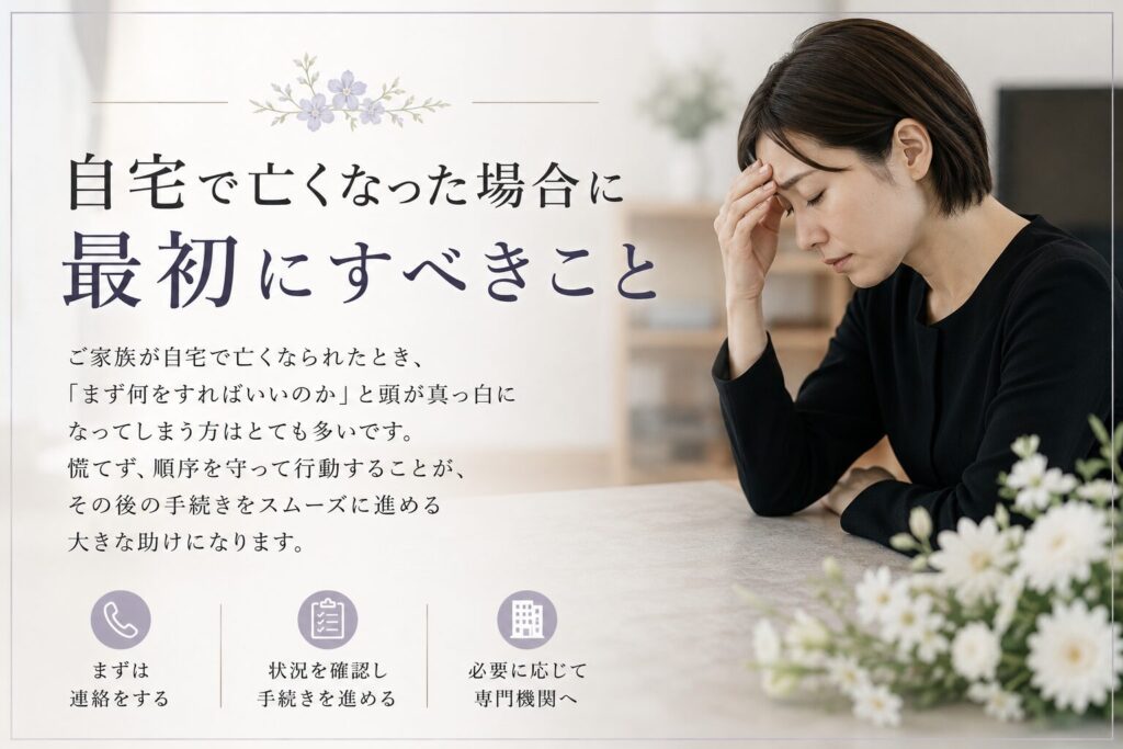 自宅で亡くなった場合に最初にすべきこと