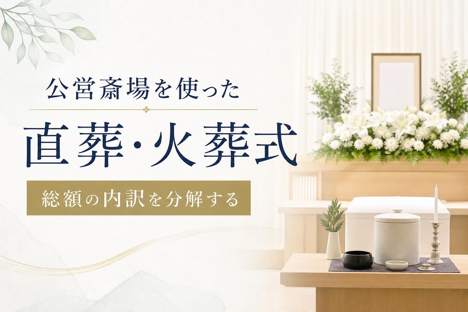 公営斎場を使った直葬・火葬式|総額の内訳を分解する