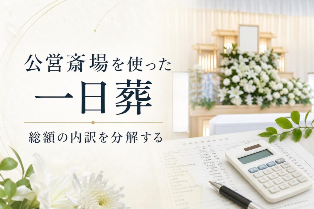公営斎場を使った一日葬|総額の内訳を分解する