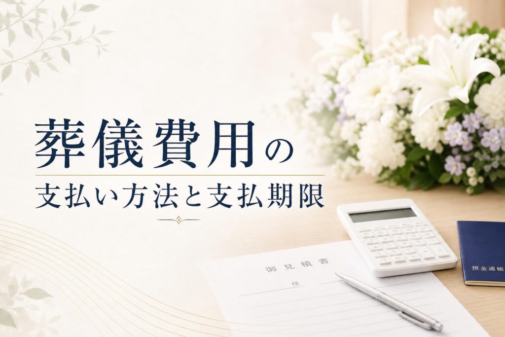 葬儀費用の支払い方法と支払期限