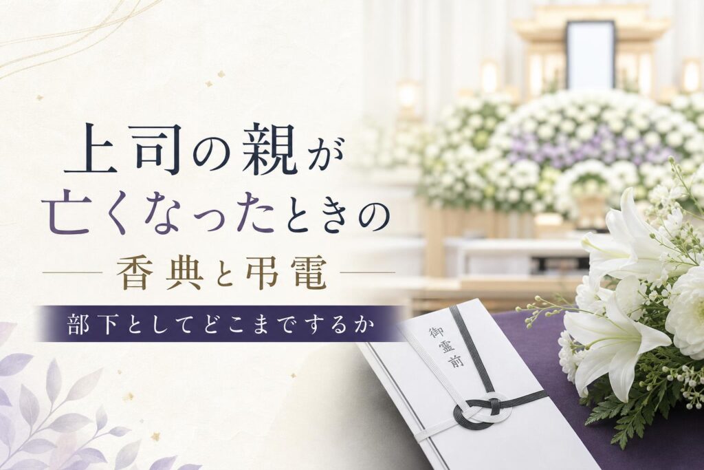 上司の親が亡くなったときの香典と弔電|部下としてどこまでするか