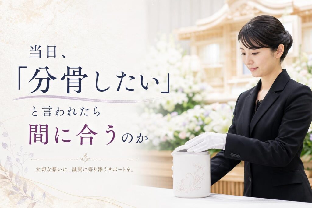 当日「分骨したい」と言われたら間に合うのか